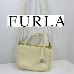 50% OFF  Authentic Furla Italian leather Cream shoulder bag